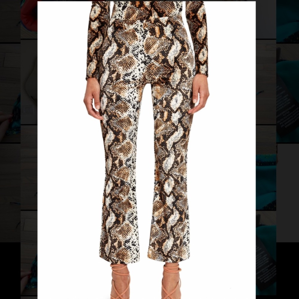 Opening Ceremony Brand Callipygian Snakeskin Velvet Flared Pants Size 0/XS